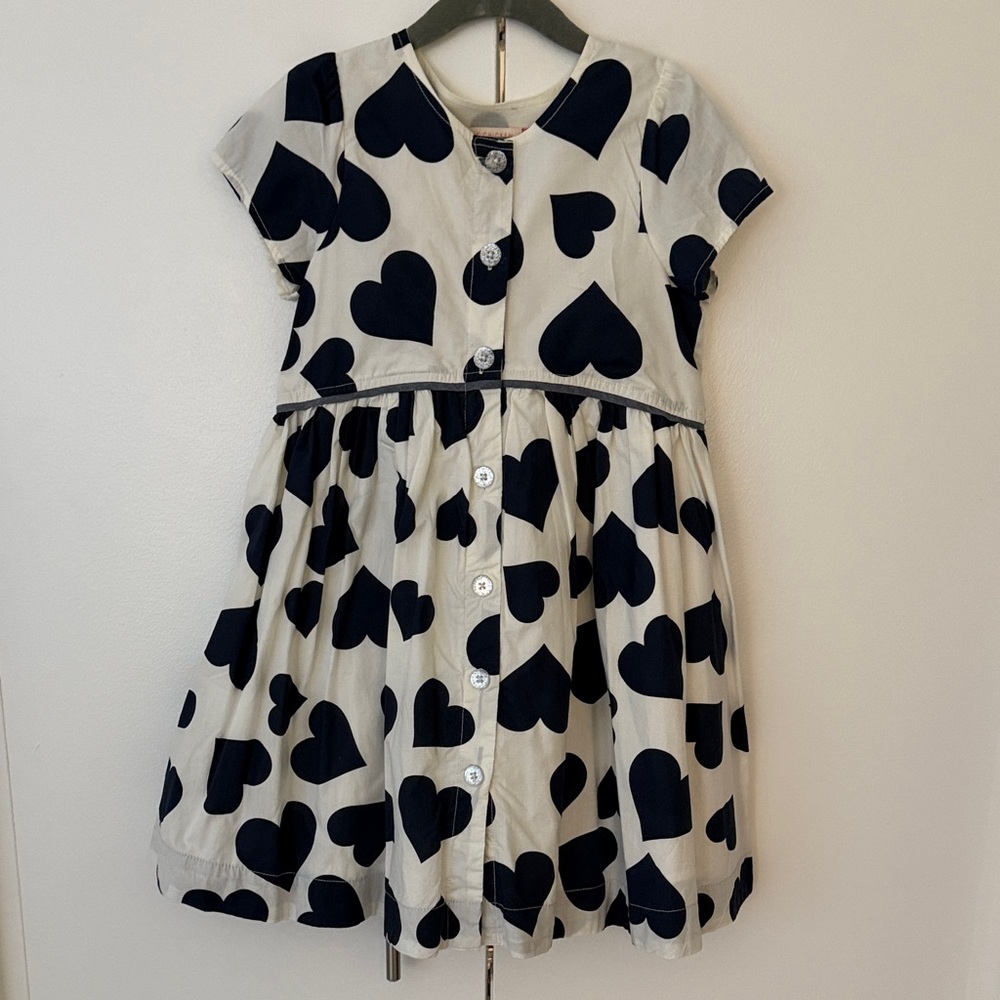 Pink Chicken Navy Heart Kids Dress